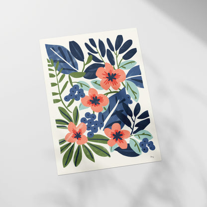a card with a floral design on it