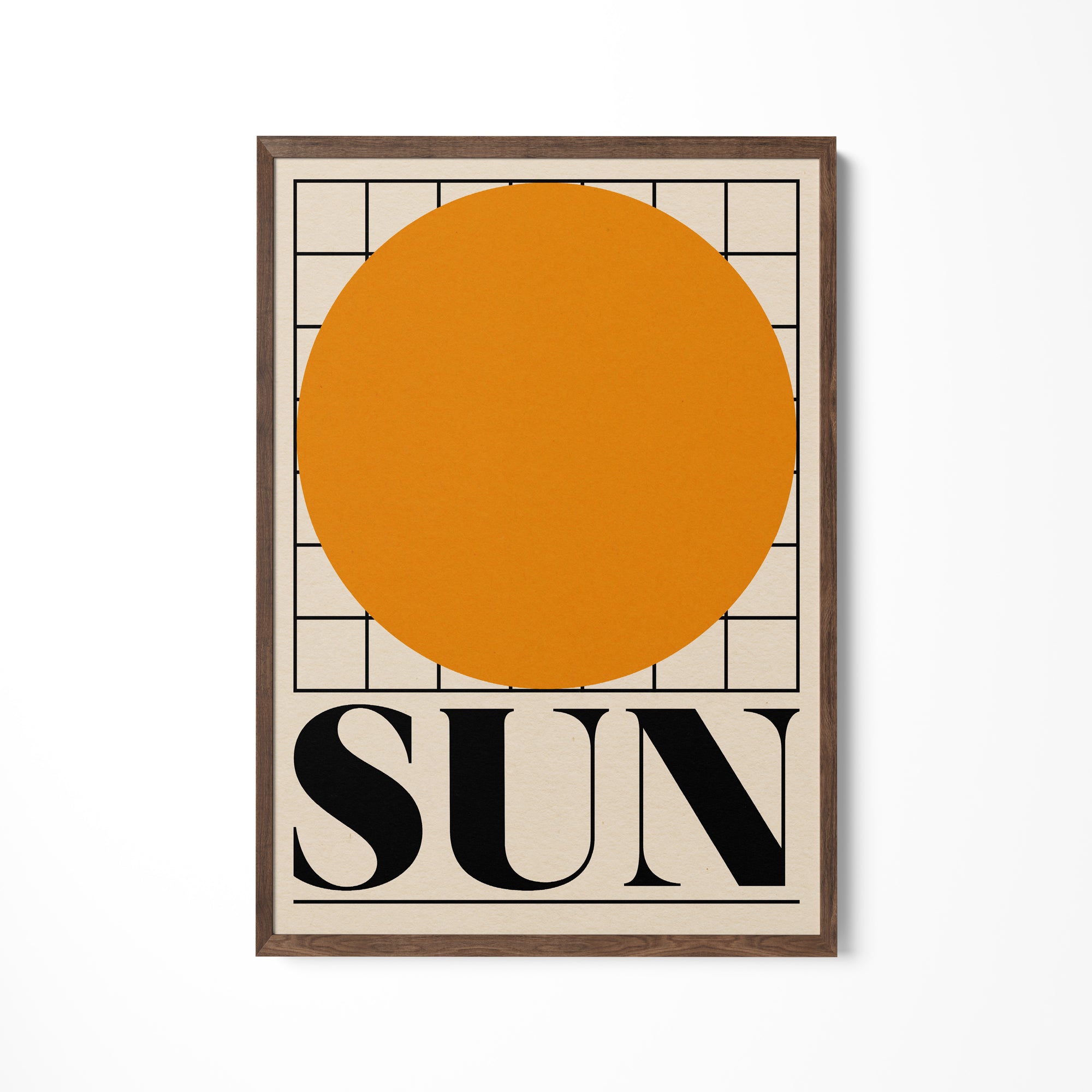 a picture of a sun on a white wall