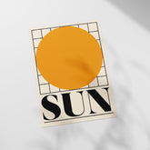 a piece of paper with the word sun on it