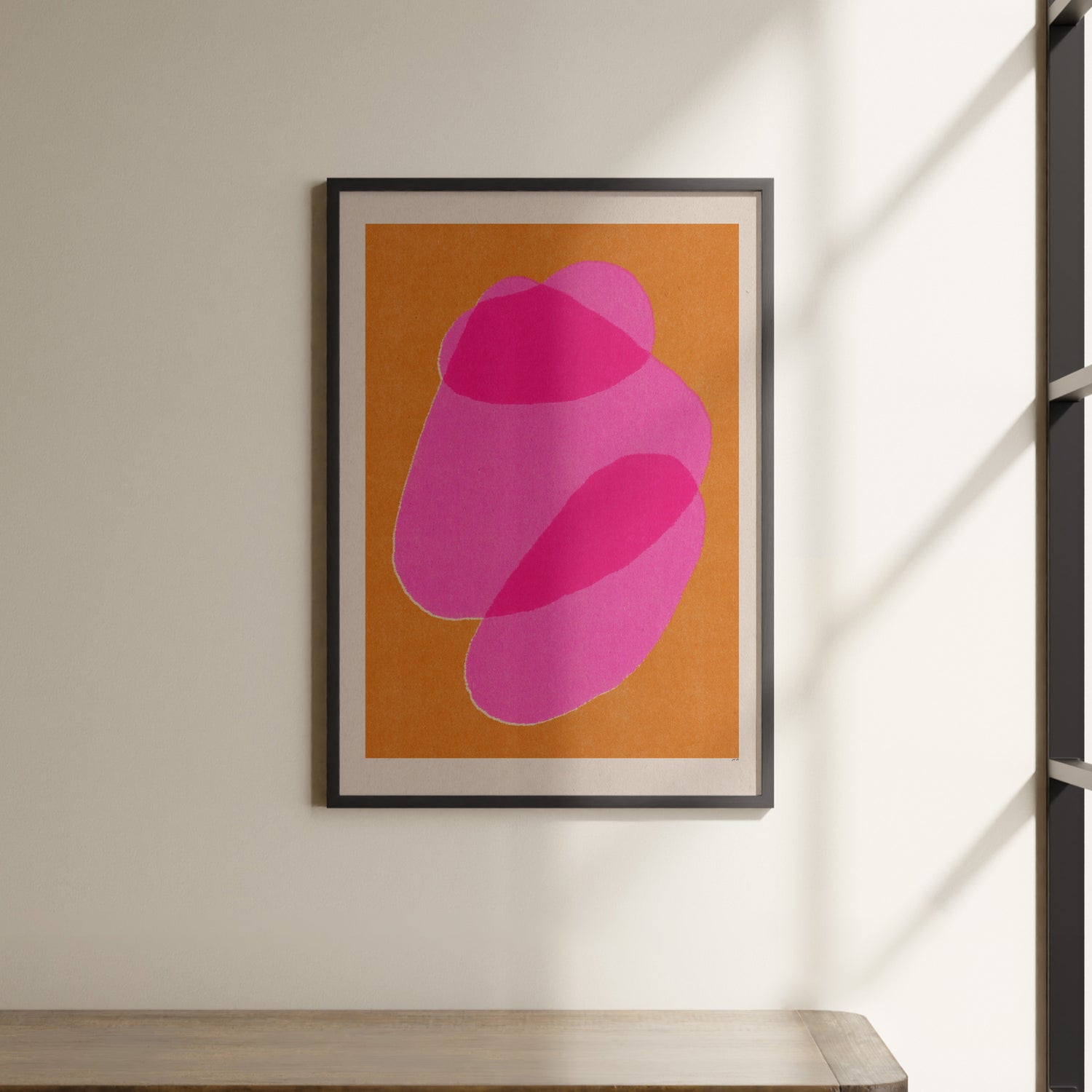 a picture hanging on the wall of a room