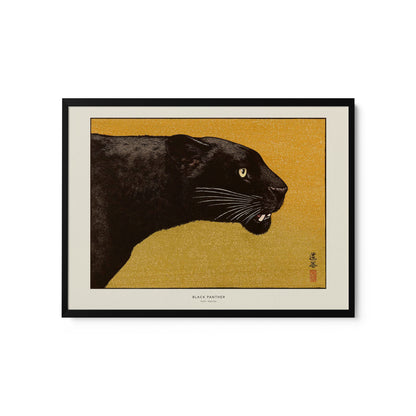 a painting of a black cat with yellow eyes
