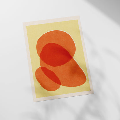 a piece of paper with a picture of an orange object on it