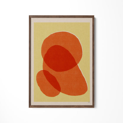 a picture of an orange and yellow abstract painting