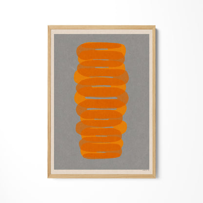 a picture of an orange object on a gray background