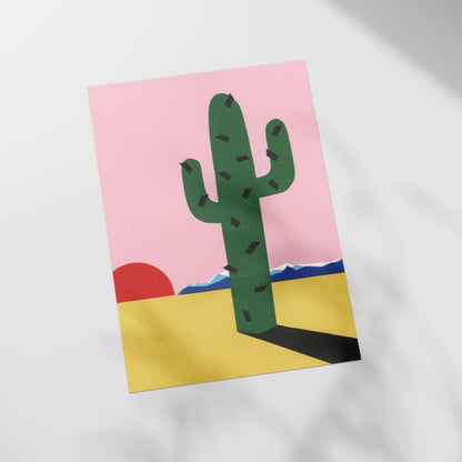 a picture of a cactus on a pink background