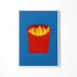 a picture of french fries on a blue background