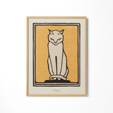 a card with a picture of a white cat