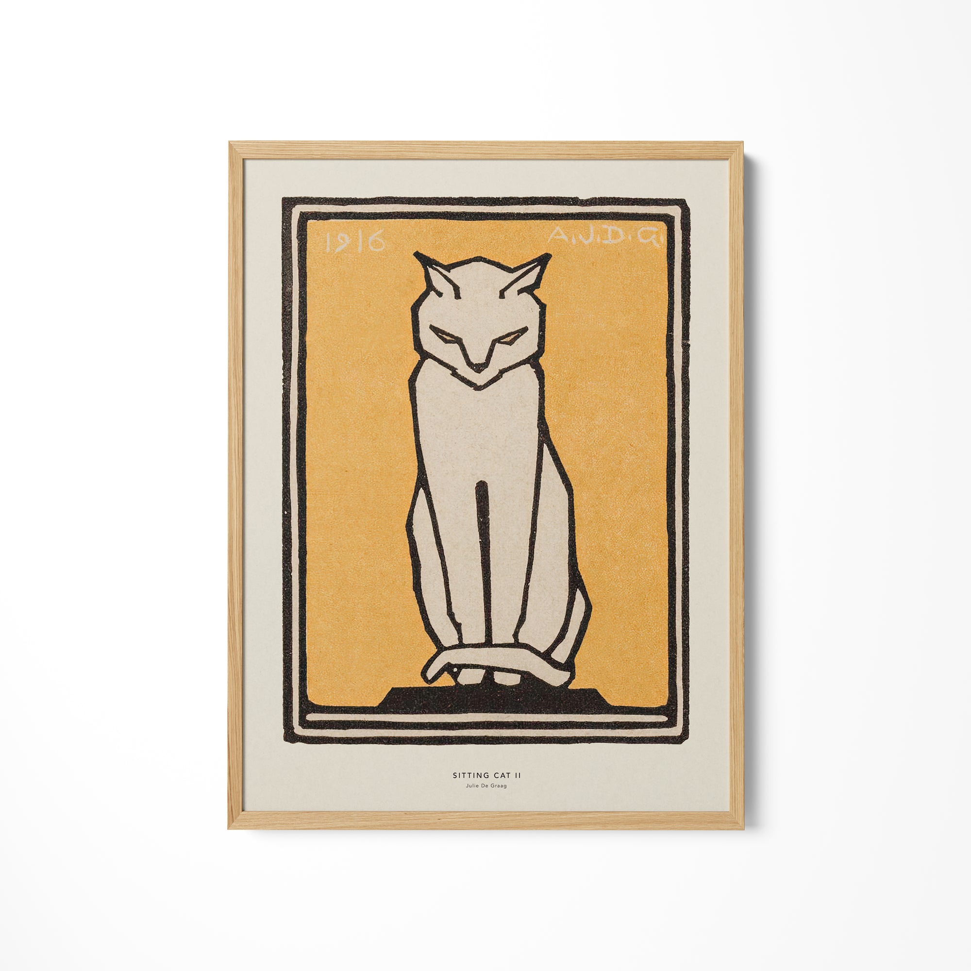 a card with a picture of a white cat