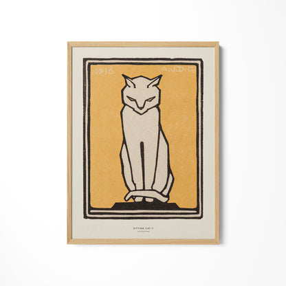 a card with a picture of a white cat