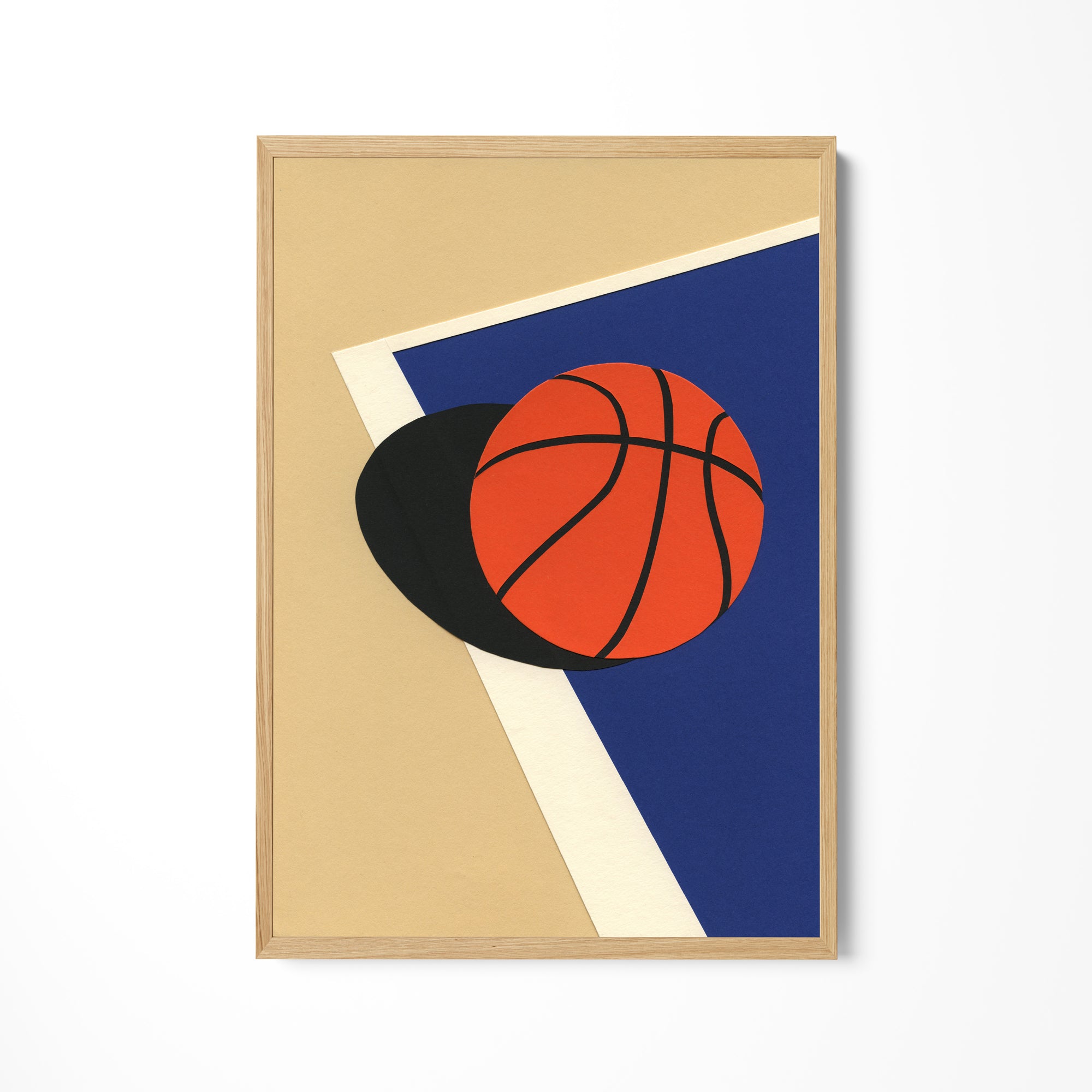 a picture of a basketball on a wall