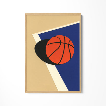 a picture of a basketball on a wall