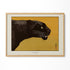 a painting of a black panther on a yellow background