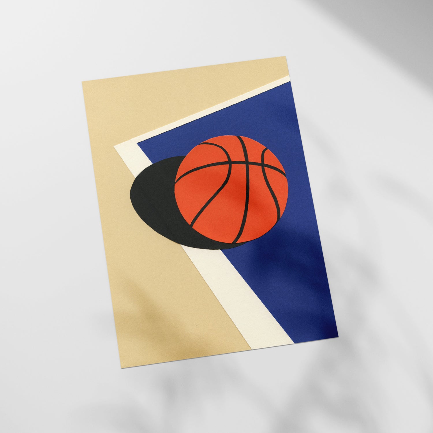 a picture of a basketball on a wall