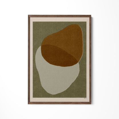 a picture of a brown and white object on a wall
