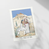 a card with a picture of a man and a woman