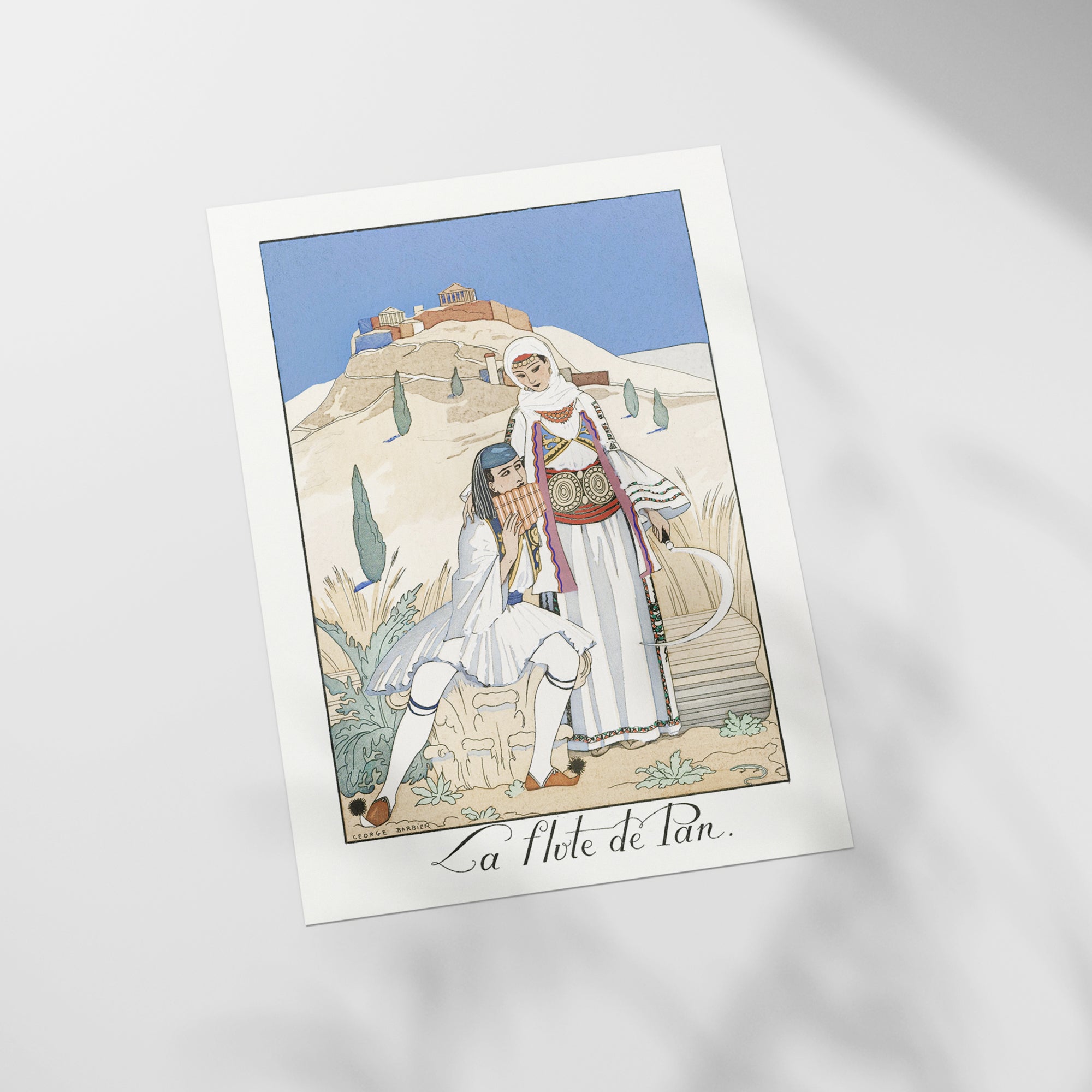 a card with a picture of a man and a woman