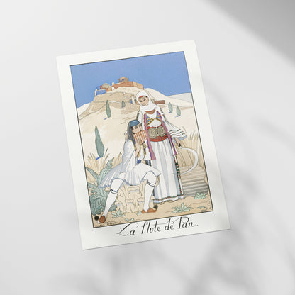 a card with a picture of a man and a woman