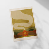 a piece of paper with a picture of a building