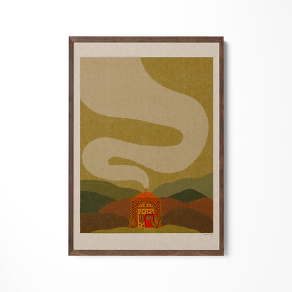 a picture of a picture of a building with a smokestack